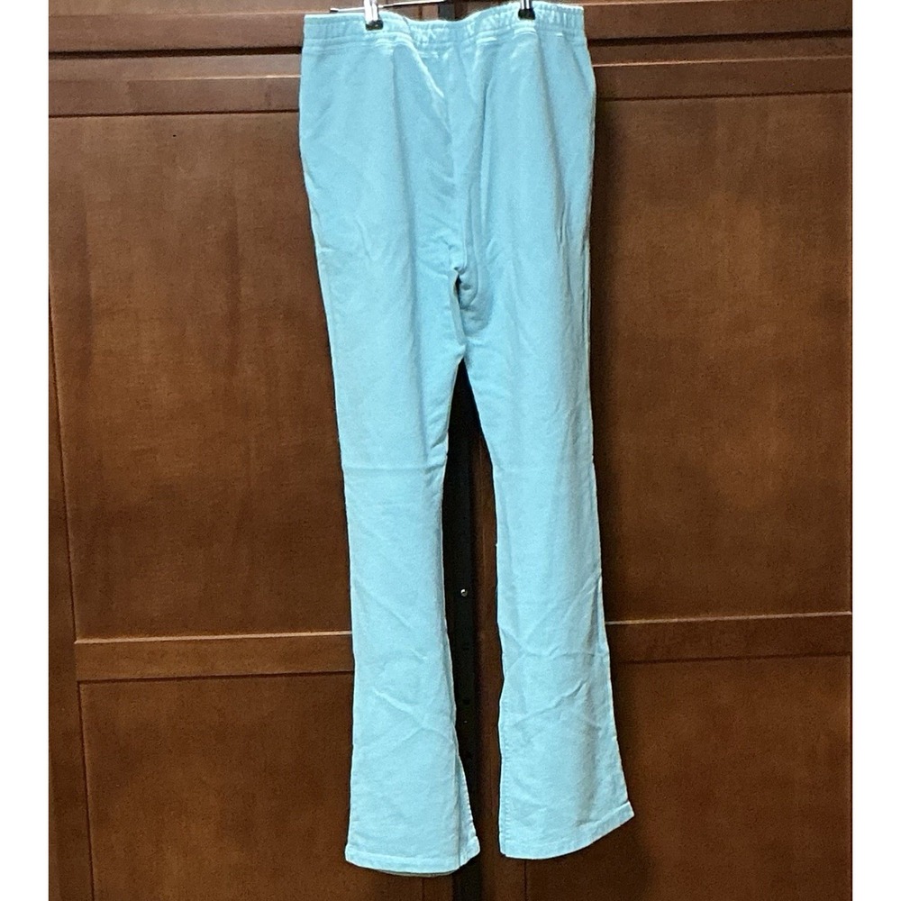 Something Navy Wide Leg Sweatpants Womens M Blue Side Slit NWT $95
